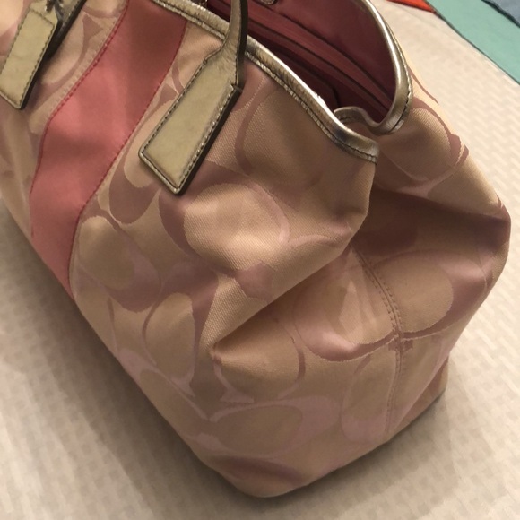 Coach bag, kisslock, pink and silver. e1082-f13533, with dust bag - Picture 4 of 11